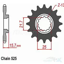 Zębatka przednia Sunstar  SUNF423  16 zębów