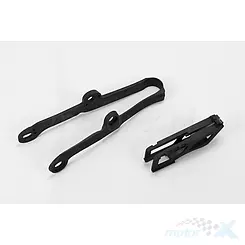 Prowadnica i ślizg łańcucha napędowego zestaw czarny UFO Plast Kawasaki KXF 250 / 450 09-16