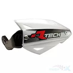 Osłony dłoni uniwersalne, handbary, białe, 3 rodzaje mocowań do kierownicy, Racetech VERTIGO ATV KITPMATVBN0