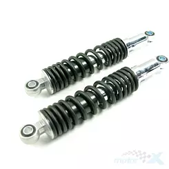 Amortyzatory tylne 310mm, tuleje 12mm, regulowane, czarne-chrom Barton Fighter 2