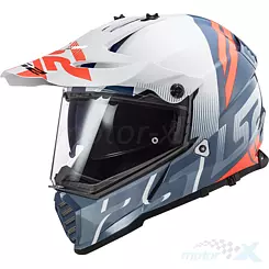 Kask offroad LS2 MX436 Pioneer Evo Evolve White Cobalt 2020