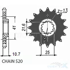 Zębatka przednia Sunstar  SUNF394  14 zębów