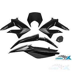 Komplet plastików TNT, 6 elementów, czarny, Derbi Senda DRD 10- / Gilera RCR, SMT 11-