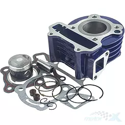 Cylinder kompletny 39.00mm 50cc żeliwo sworzeń 13mm niebieski 139QMB/QMA (GY6 50) 4T