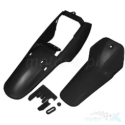 Zestaw osłon nadwozia Tec, 2 elementy, czarne, Yamaha PW 80