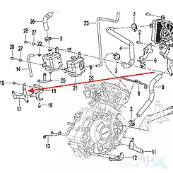 Wspornik lewy Keeway RKR 125 EFI Euro 4 59450U310000