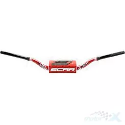 Kierownica czerwono czarna z czerwoną gąbką, FATBAR 28.6mm, Scar Racing RC BEND S9112RD-RD