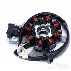 Stator iskrownik, stojan alternatora, 8 cewek, 3 piny żeńskie, 5 przewodów Keeway 2T 299031070001