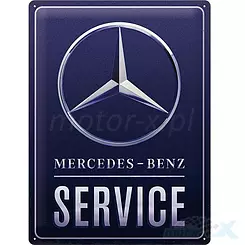 Tablica, plakat 30x40 cm, tłoczona blacha, Mercedes Benz Blue Nostalgic Art 23318