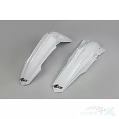 Błotnik przedni i błotnik tylny zestaw biały UFO Plast Suzuki RMZ 250 / 450