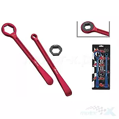 Zestaw łyżek do opon (23+24CM) ALU7075, kute, z kluczami 10,13,27,32MM kolor pomarańczowy Accel 