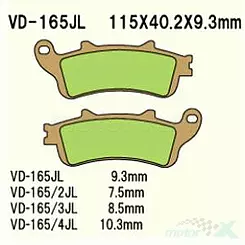 Klocki hamulcowe Vesrah Sintered Metal VD-165JL