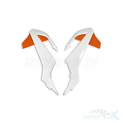 Osłony chłodnicy biało-pomarańczowe UFO Plast KTM SX 65 16-