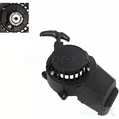 Pokrywa silnika, szarpak, czarna, metalowy zabierak, Pocket Bike / mini ATV / mini Cross