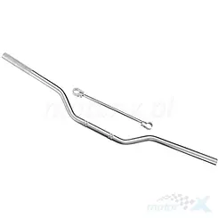 Kierownica uniwersalna 22mm, srebrna, Moretti Parts, Naked / Cross