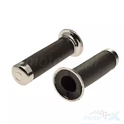 Manetki komplet, bez tulei gazu, 21mm i 23.5mm, czarne z chromem, WM Motor