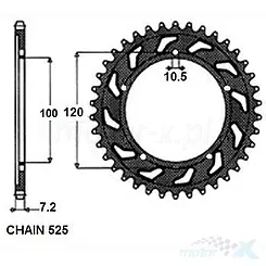 Zębatka tylna SUNSTAR SUNR1-4430-46 (JTR702-46)