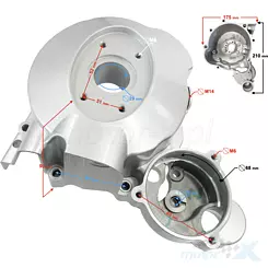 Pokrywa silnika lewa do silnika Moretti Parts 162FMJ, 150cc 4T 5-biegowy manualny
