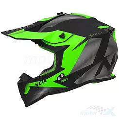 Kask motocyklowy Cross Offroad Nox N633 Fusion Czarny Mat-Zielony