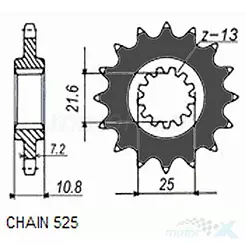 Zębatka przednia Sunstar  SUNF414  17 zębów