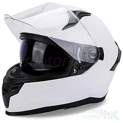 Kask integralny, z blendą, biały, z homologacją ECE 22.06, YA910