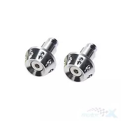 Końcówki kierownicy, srebrne, WM Motor VBD883