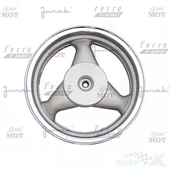 Felga 12x3.50 koła tył (aluminiowa) srebrna (4t szczęki 19 frezów) Ferro 605
