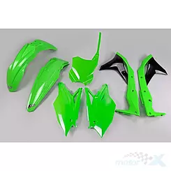 Zestaw osłon nadwozia zielono-czarny UFO Plast Kawasaki KXF 250