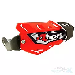 Osłony dłoni uniwersalne, handbary, czerwone, 3 rodzaje mocowań do kierownicy, Racetech FLX ATV/QUAD KITPMATVRSF