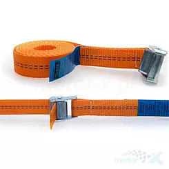 Pas transportowy  z klamrą samozaciskową, pomarańczowy, 3m x 35mm, homologacja, Biketec PASK35/3/OR