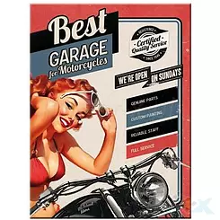 Magnes 6x8cm Best Garage Red Nostalgic Art 14276
