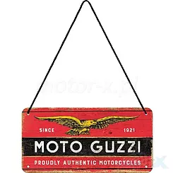 Zawieszka, tablica 10x20 cm, tłoczona blacha, moto guzzi logo wood Nostalgic Art 28029