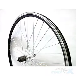 Felga tylna, koło rowerowe 28", stożkowe, czarne, piasta z mocowaniem do kasety 8-rzędowej
