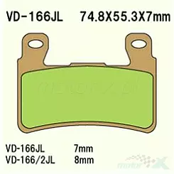 Klocki hamulcowe Vesrah Organic VD-166SRJL