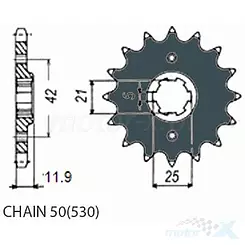 Zębatka przednia Sunstar SUNF502  16 zębów