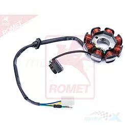 Stator iskrownik, stojan alternatora, 8 cewek Romet Ogar 202 FI