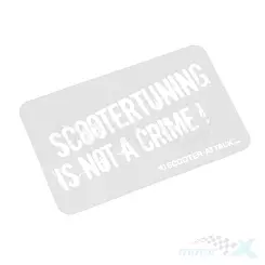 Naklejka Scootertuning is not a crime, transparentna 115x80mm