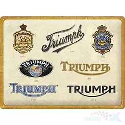 Tablica, plakat 30x40 cm, tłoczona blacha, Triumph Logo Evolution Nostalgic Art 23314