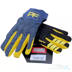 Rękawice motocyklowe, spandex, Power Force Enduro Cross QUAD, granatowo-żółte