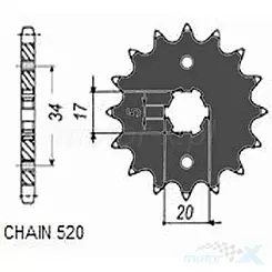 Zębatka przednia Sunstar  SUNF339  16 zębów