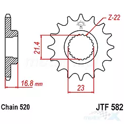 Zębatka przednia 520 15 zębów JT Sprockets JTF582