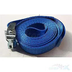 Pas transportowy  z klamrą samozaciskową, niebieski, 4m x 35mm, homologacja, Biketec PASK35/4/BL