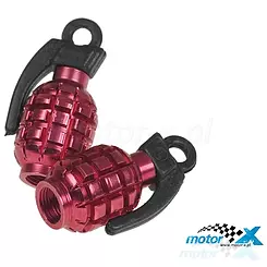 Nakrętki na wentyle Revo Grenade, czerwone