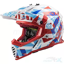 Kask offroad LS2 MX437 Fast Evo Funky Red White 2020