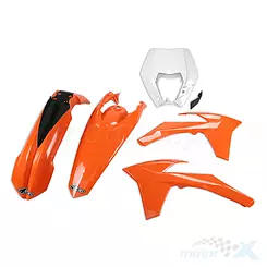 Zestaw osłon nadwozia biało-pomarańczowy OEM UFO Plast KTM EXC 12-13 / EXC-F 12-13