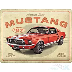 Tablica, plakat 30x40 cm, tłoczona blacha, ford mustang gt red Nostalgic Art 23298