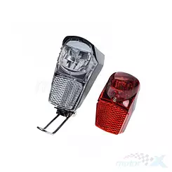Lampa przód + tył led do roweru 2 + baterie 4 szt
