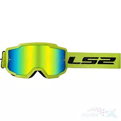 Gogle motocyklowe, LS2 Charger Yellow, szyba lustrzana + jasna