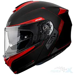 Kask szczękowy AXXIS STORM S SV, czarno-czerwony mat