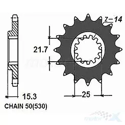 Zębatka przednia Sunstar SUNF527  15 zębów